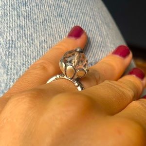 Vintage Floral Sterling Silver Ring